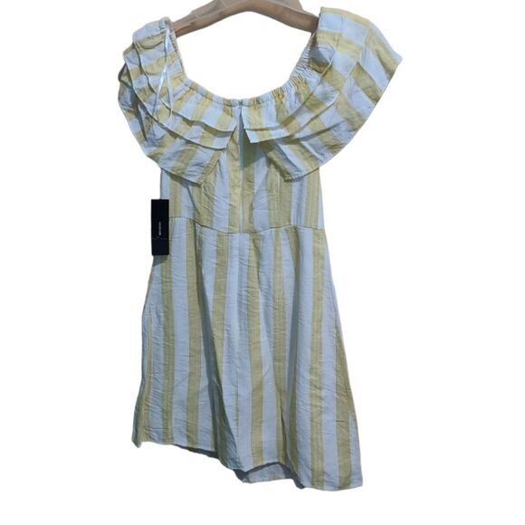 Lulu's Yellow Stripe Off The Shoulder Dress - Picture 5 of 8